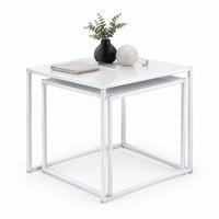 COUCHTISCH-SET aus Stahl 40x40x40 cm & 35x35x35 cm Weiß, 2-teilig - Weiß, Metall (40/40/40cm) - IVMEU