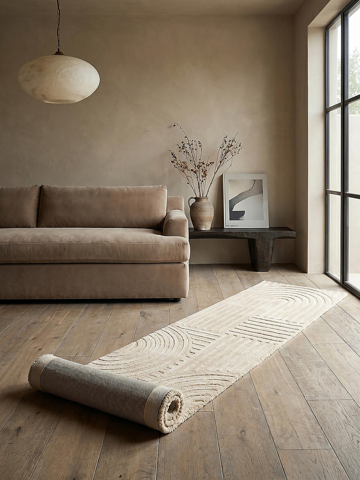 TEPPICH aus Wolle LEVEN in Natur, geometrisch, 60 x 230 cm - Beige, Textil (60/230cm) - KADIMA DESIGN