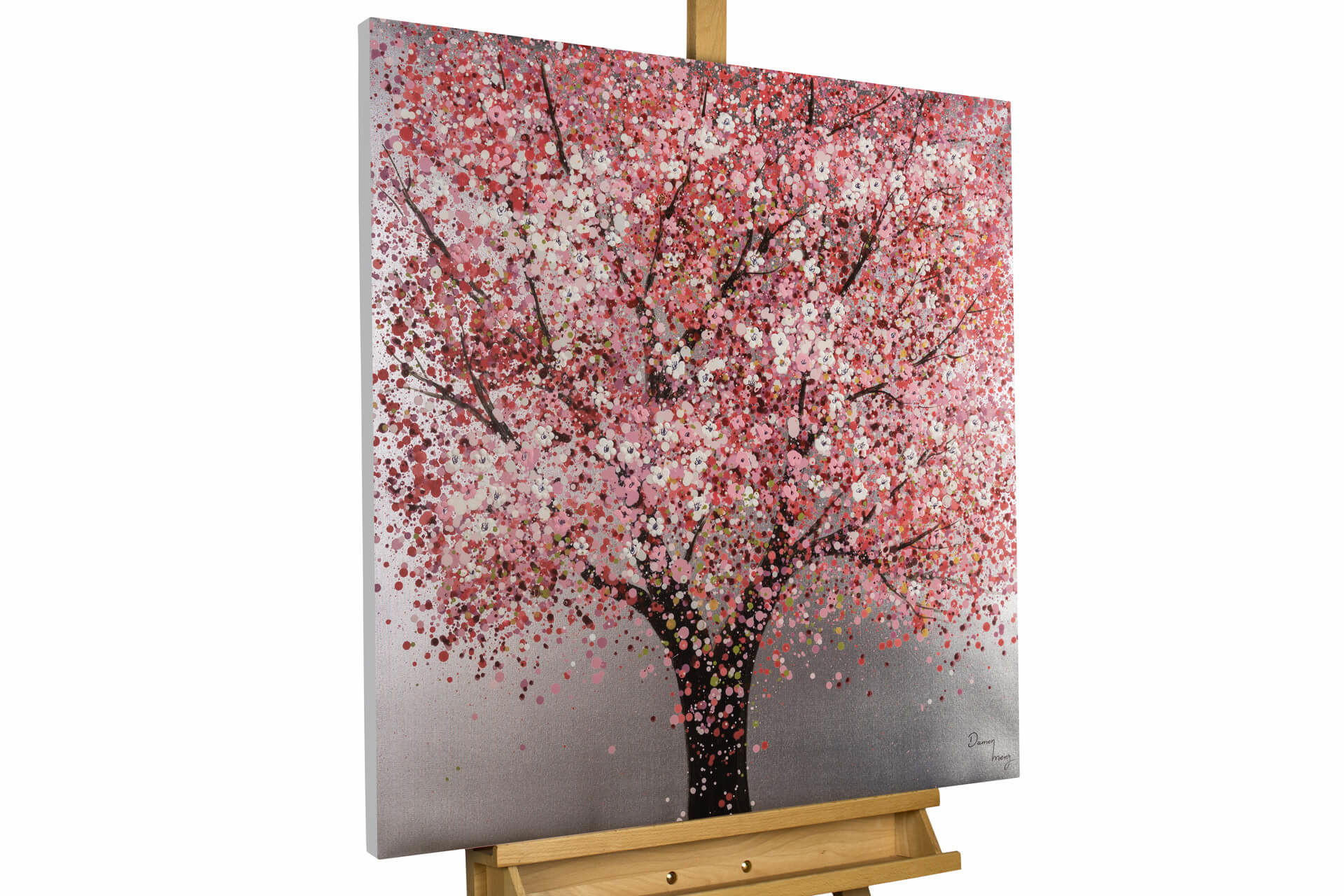 ÖLGEMÄLDE 80/80 cm - Pink, Holz/Textil (1.42/80cm) - KUNSTLOFT