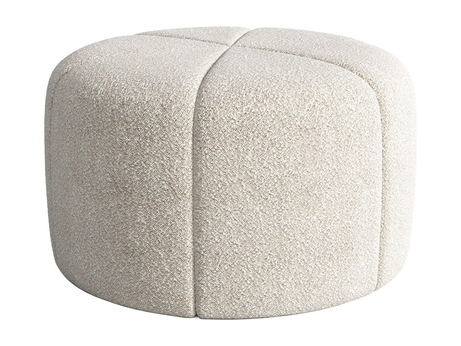 SITZHOCKER - 1 Person - Stoff - Cremefarben - ZOFIRA - Creme, Textil (60/35.5/60cm) - Vente-Unique