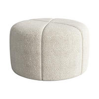 SITZHOCKER - 1 Person - Stoff - Cremefarben - ZOFIRA - Creme, Textil (60/35.5/60cm) - Vente-Unique