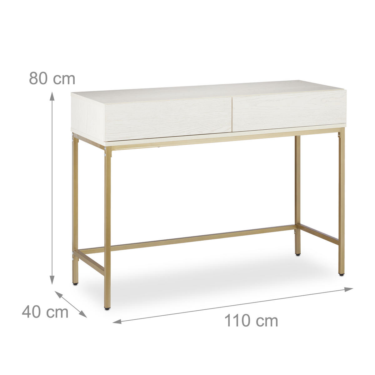 KONSOLENTISCH - Multicolor, Holzwerkstoff/Metall (40/110.5/80.5cm) - Relaxdays