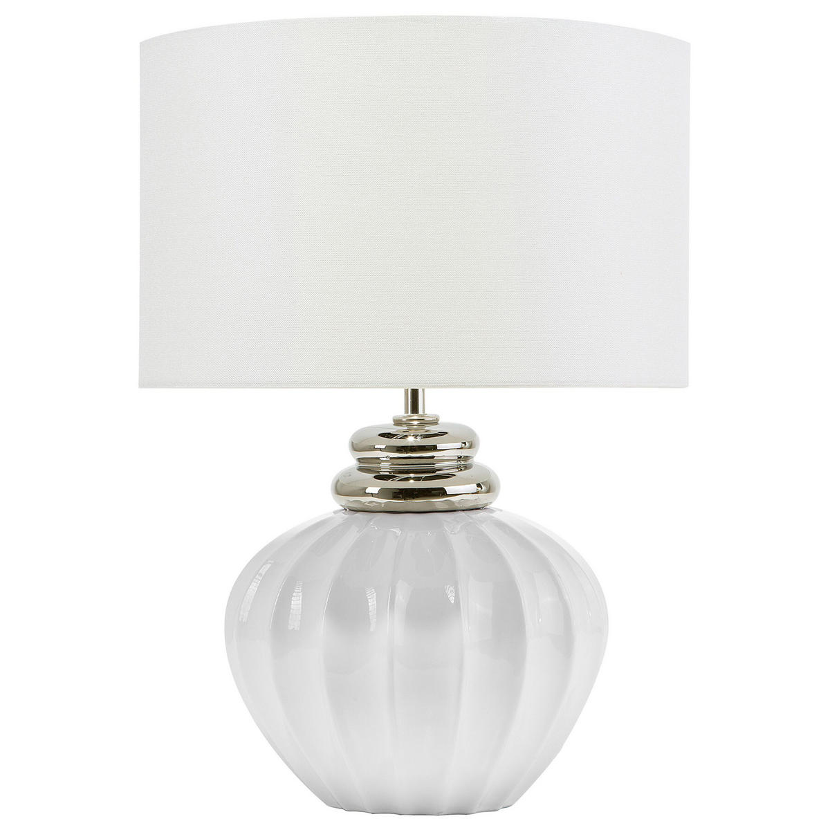 TISCHLAMPE Neris 33/33/45 cm - Silberfarben, Keramik (33/33/45cm) - Beliani