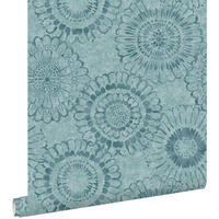 TAPETE Blumen 53 cm x 10.05 m - Grün, Papier (53/1000cm) - ESTAhome