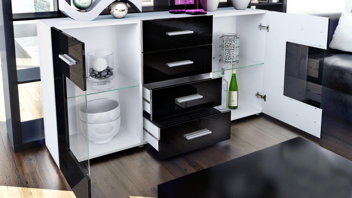 SIDEBOARD Noah Bordeaux Hochglanz - Bordeaux, Holzwerkstoff (139/72/35cm) - Vladon