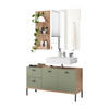 BADMÖBEL-SET Ewa 119x38x190 Asteiche/Pinie Green matt Lack - Grün, Holzwerkstoff (119/190/38cm) - 58aufmkessel