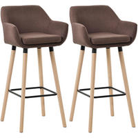 BARHOCKER 2er Set Mirid Stoff Coffee - Braun, Textil (51/101/50cm) - DELUKE