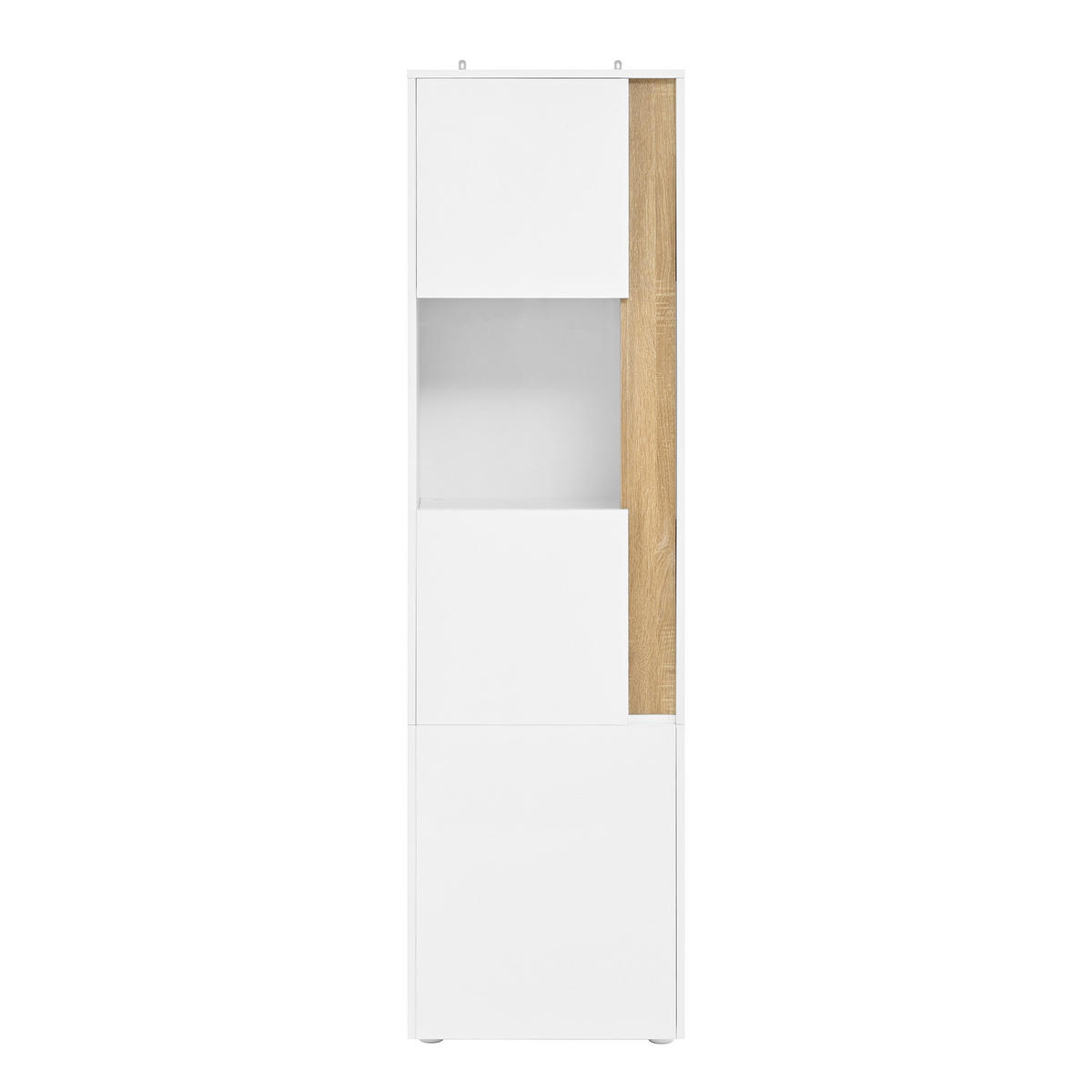 VITRINE LED Acryl Tür 2 Türen Weiß Natur 179cm - Multicolor, Holzwerkstoff (50/179/40cm) - FLIEKS