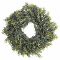 WEIHNACHTSKRANZ aus künstlicher Kiefer mit Tannenzapfen 35/35/12 cm - Grün, Kunststoff (35/12/35cm) - Home Styling Collection
