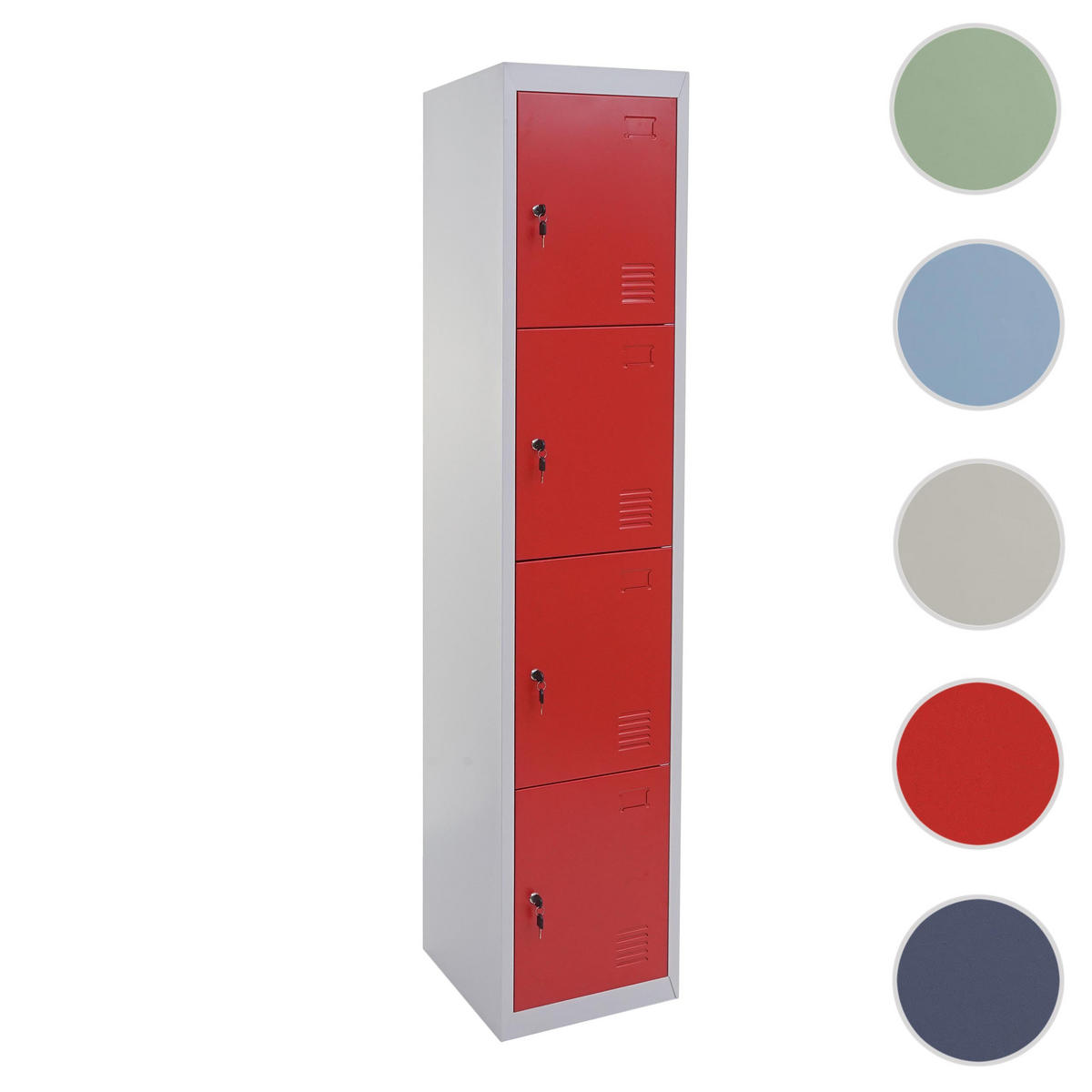 SCHLIESSFACH Rot - Rot, Metall (38/180/45cm) - MCW