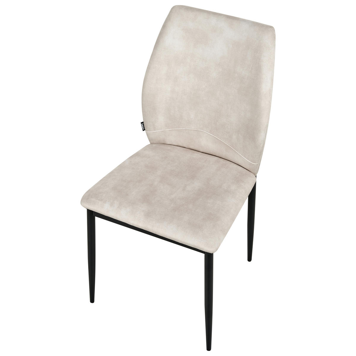 ESSZIMMERSTUHL 4er-Set Hellbeige Rocheport - Beige/Schwarz, Textil (46/89/44cm) - Beliani