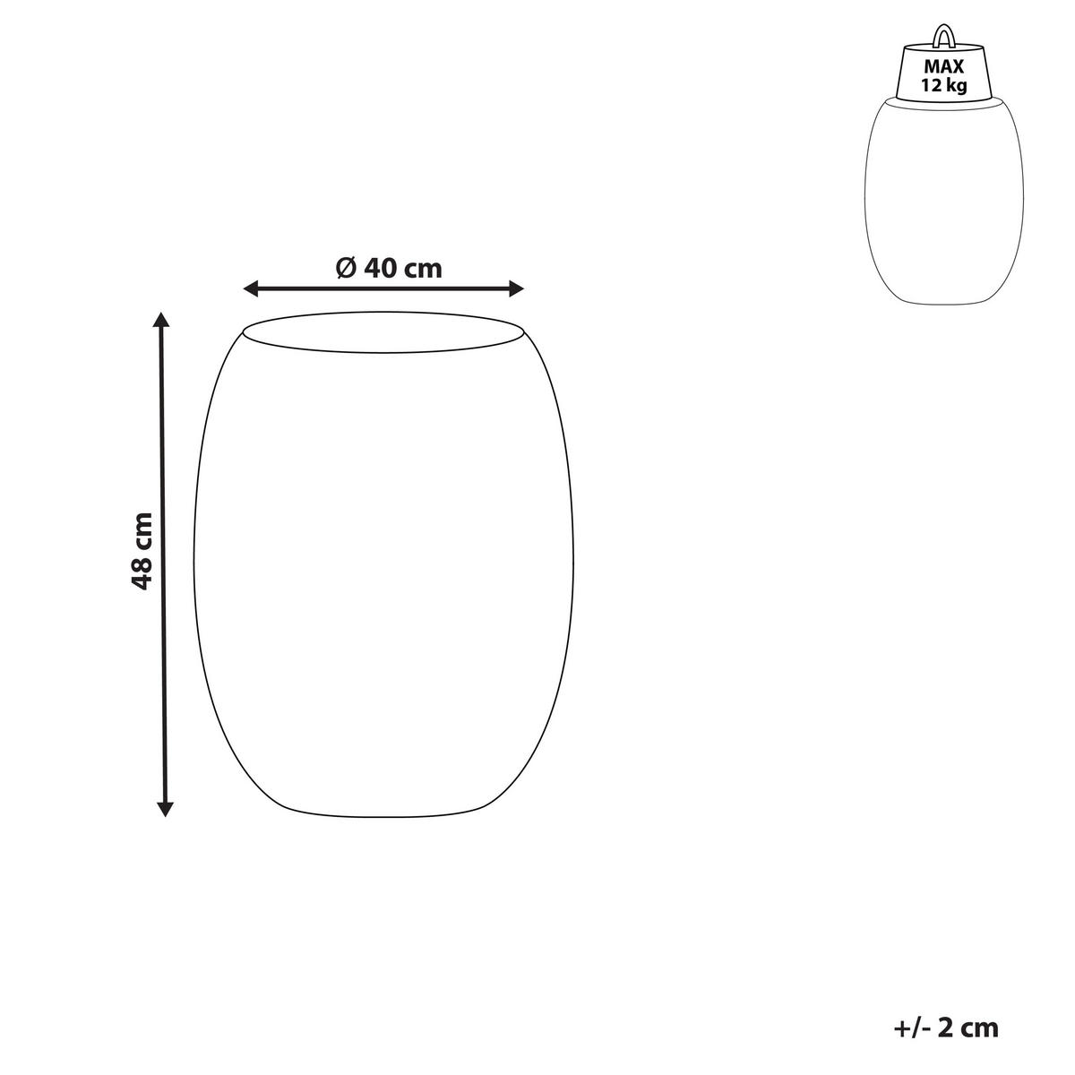 BEISTELLTISCH schwarz Perlen-Optik oval 32 cm Uhana - Schwarz, Kunststoff (62/62/51cm) - Beliani