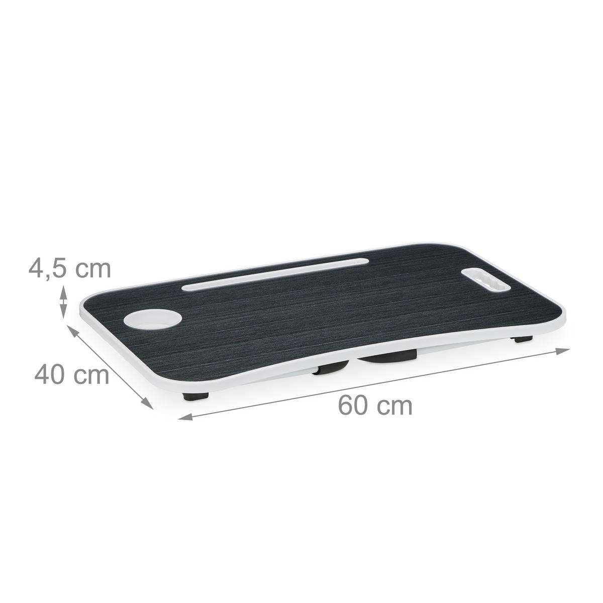 LAPTOPTISCH - Schwarz, Kunststoff/Metall (40/63/26cm) - Relaxdays