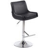 BARHOCKER Lederlook schwarz - Chromfarben/Schwarz, Textil/Metall (43/90/50cm) - CLP