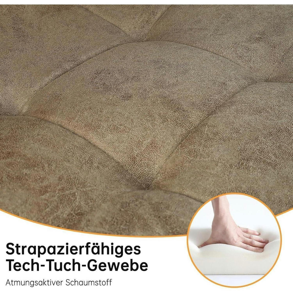 ESSZIMMERSTUHL 4er Set Mikrofaser-Kunstleder Gelblich Braun - Braun, Kunststoff (41.5/88/43cm)