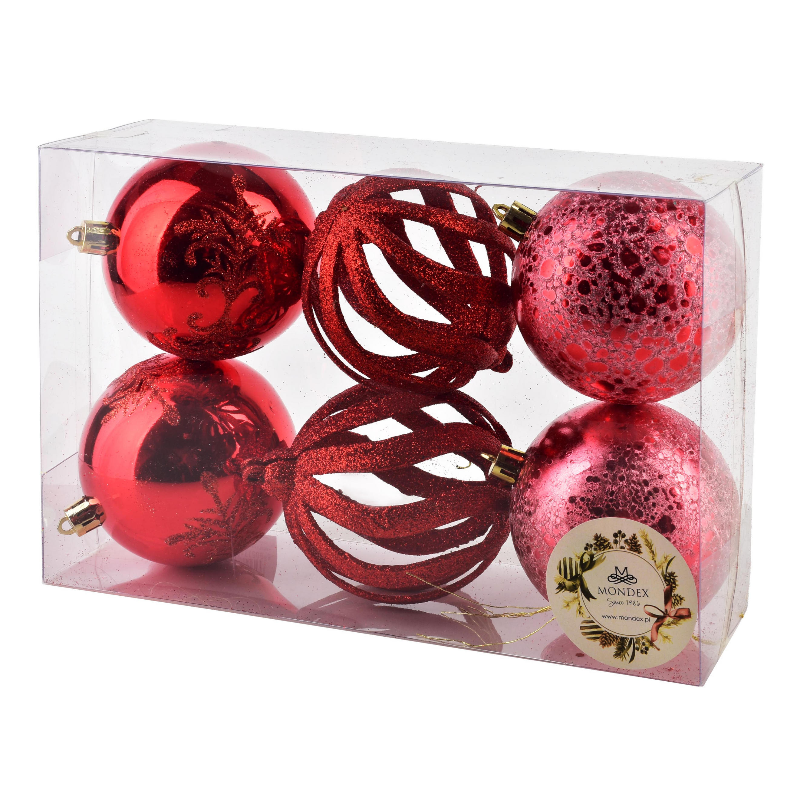 Mondex Weihnachtskugel-Set Rot 8x16x30 cm