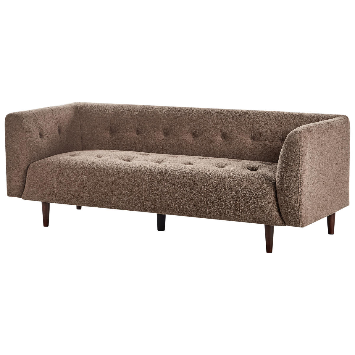 POHOVKA 3-místná Bouclé Hnědá Byske - hnědá, textil (200/73/78cm) - Beliani