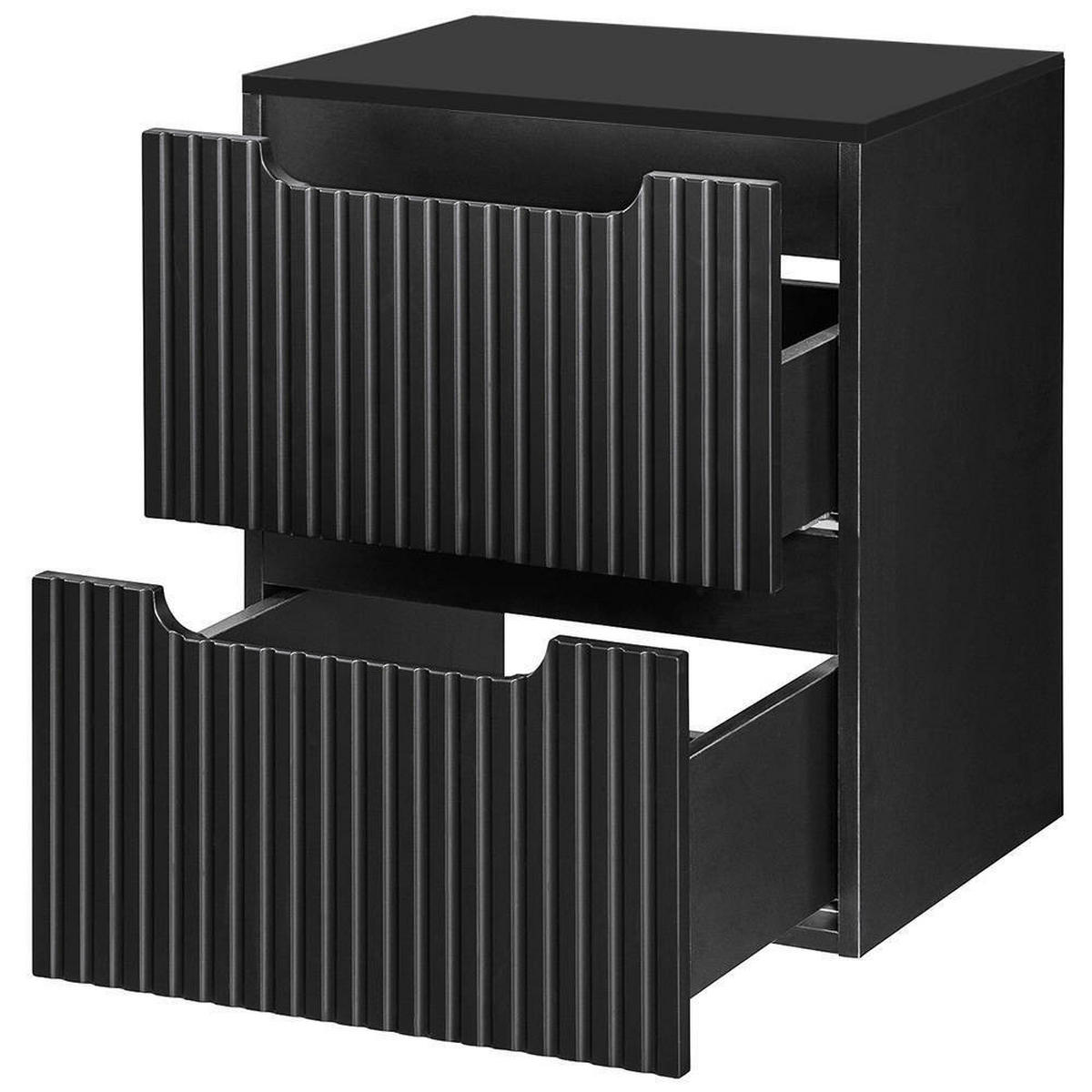 WASCHTISCHUNTERSCHRANK Skelbolu - Schwarz, Holzwerkstoff/Metall (51/60/40cm) - [en.casa]