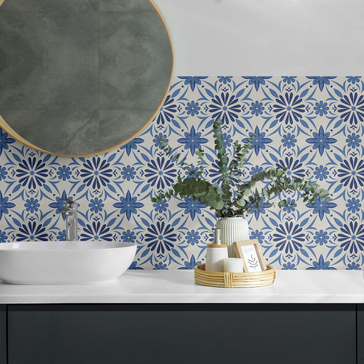 WANDPANEEL 20 Stück 20x20 cm selbstklebend Aeloria - Pastellblau, Kunststoff (20/1.6/20cm) - Wallfluent