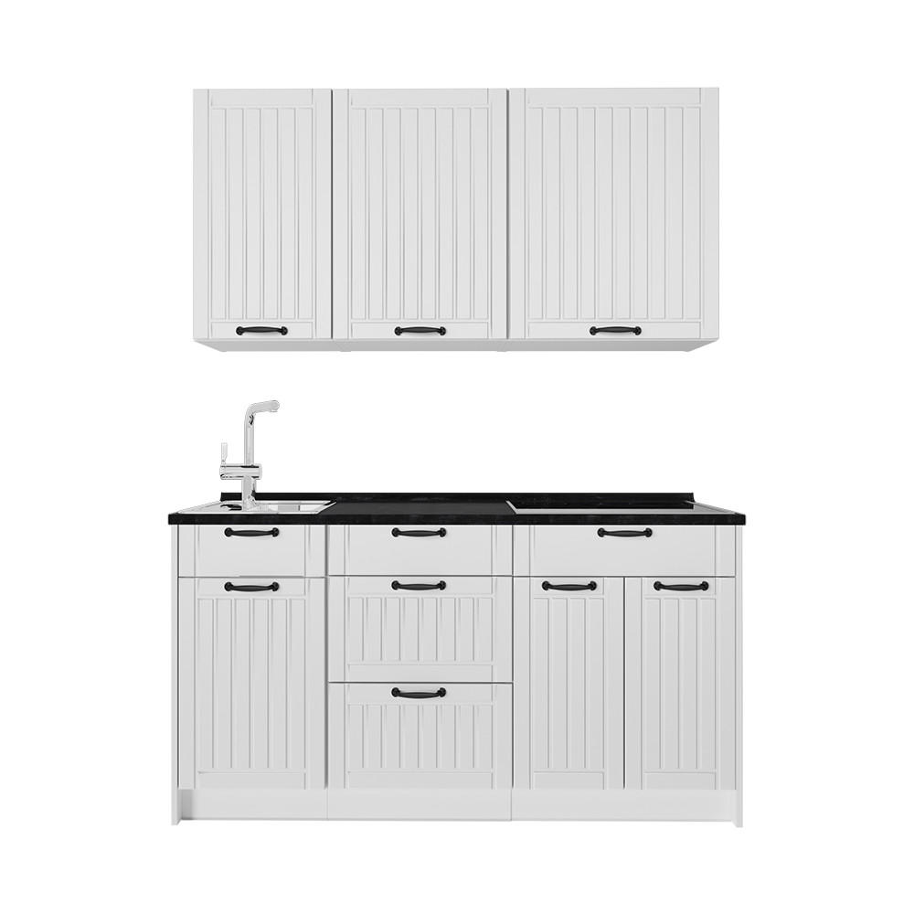 SAMOSTATNÁ KUCHYŇA Fame-Line, Biely vidiecky dom/biely, 150 cm, AP Antracit - biela, kompozitné drevo (150/82/60cm) - Vicco