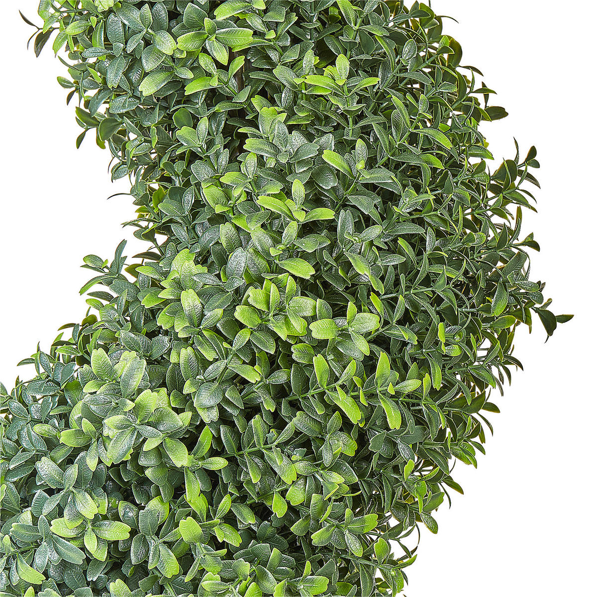 KUNSTPFLANZE im Blumentopf 98 cm Grün/Schwarz Buxus Spiral Tree - Schwarz/Grün, Kunststoff (98cm) - Beliani