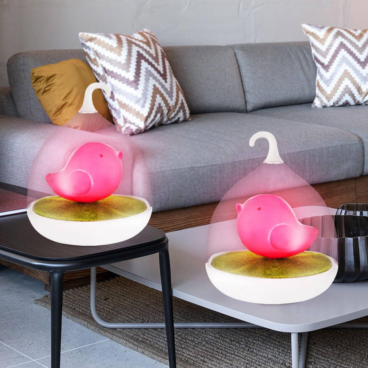 LED TISCHLEUCHTE Kunststoff Rosa 2er Set - Rosa, Kunststoff (14/14/17cm) - Globo Lighting