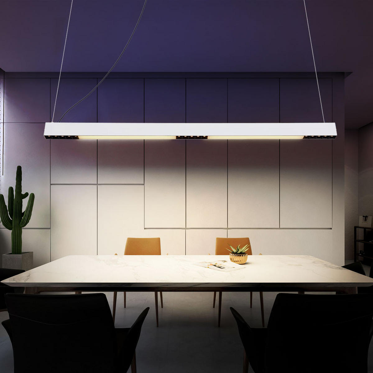 LED HÄNGELEUCHTE Glas Weiß matt - Weiß, Glas (120/3.5/100cm) - Globo Lighting