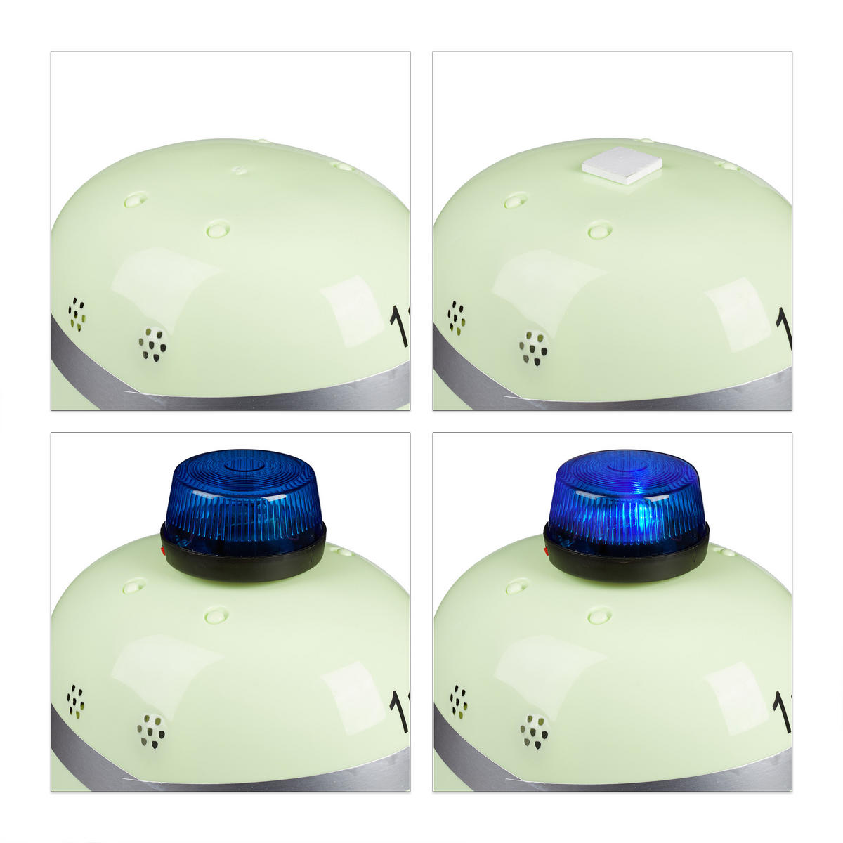 FEUERWEHRHELM Blaulicht - Gelb, Kunststoff/Textil (22/23/26cm) - Relaxdays