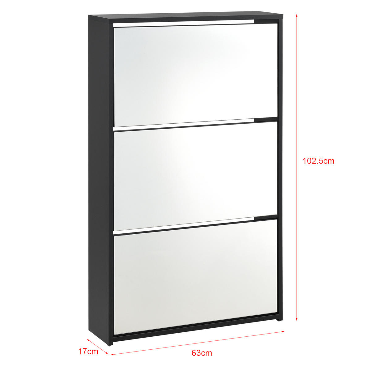 SCHUHKIPPER Vogar - Schwarz, Holzwerkstoff (63/102.5/17cm) - [en.casa]