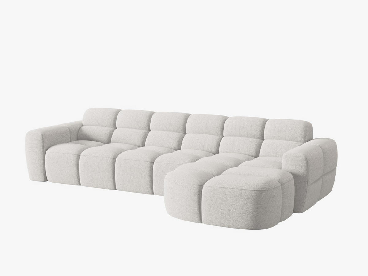 ECKSOFA rechts Lisa aus strukturiertem Stoff hellgrau 4 Sitzplätze - Hellgrau, Textil (170/310cm) - Micadoni