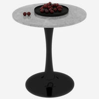COUCHTISCH 70 cm in Schwarz/Grau aus Kunstmarmor–rund und vielseitig - Grau, Stein (70/70/72cm) - Flora Grace
