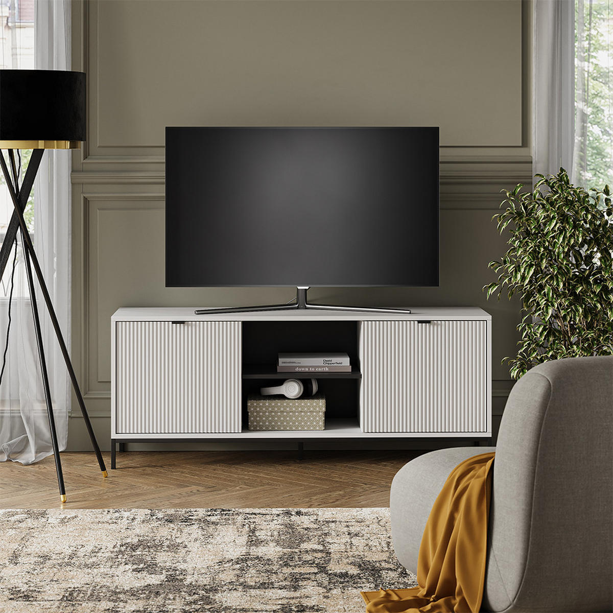 NÍZKÁ SKŘÍŇKA Eliza Bílá - bílá, kompozitní dřevo (150/60/40.1cm) - Vicco