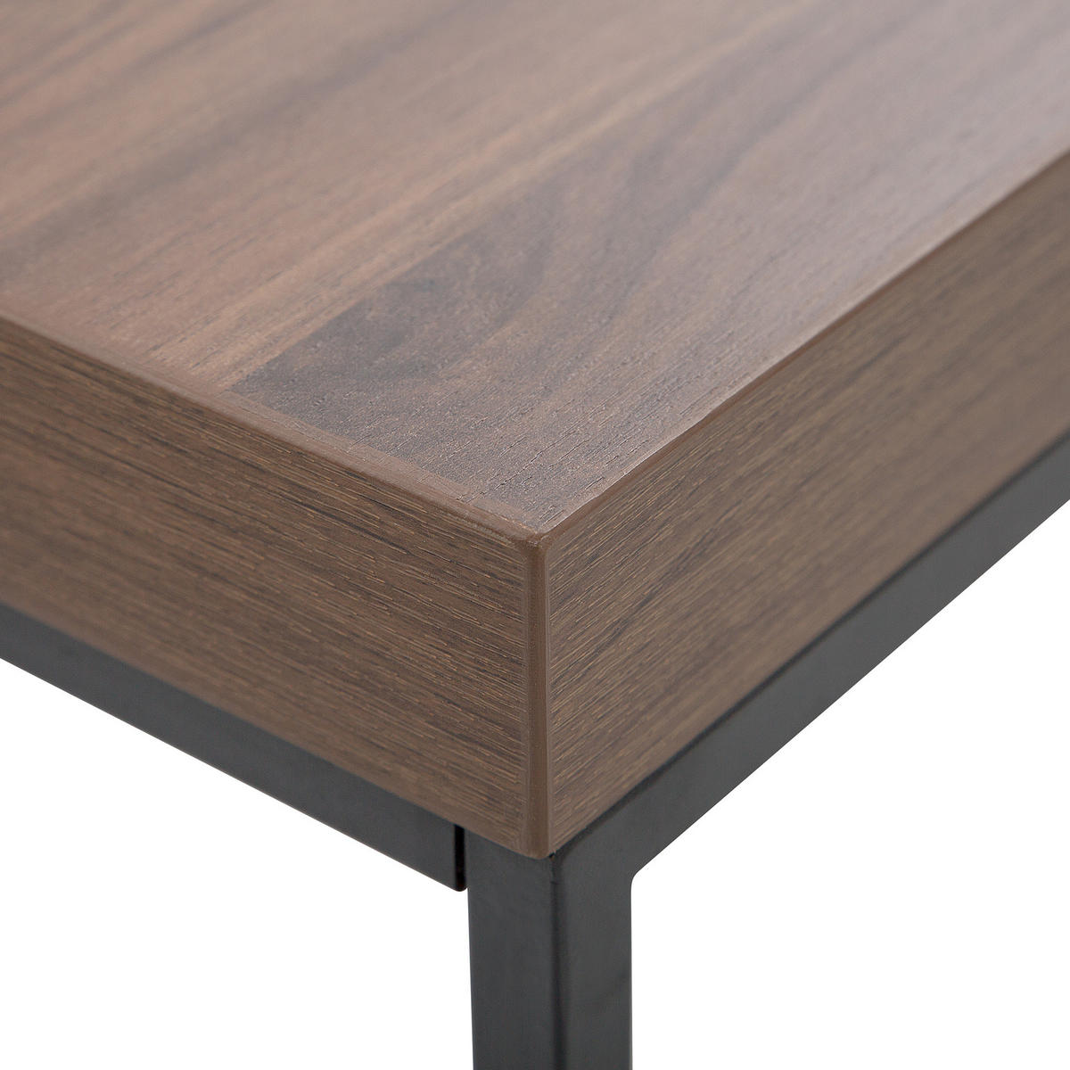 BEISTELLTISCH dunkler Holzfarbton/schwarz 60/60/50 cm Delano - Dunkelbraun/Schwarz, Holzwerkstoff (60/60/50cm) - Beliani