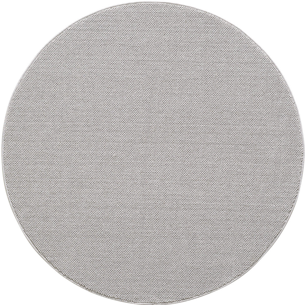 TEPPICH Kurzflor Flachgewebe Uni-Design Polypropylen Wohnzimmer Silber Rund 160x160 - Silberfarben, Textil (160/160cm) - KADIMA DESIGN