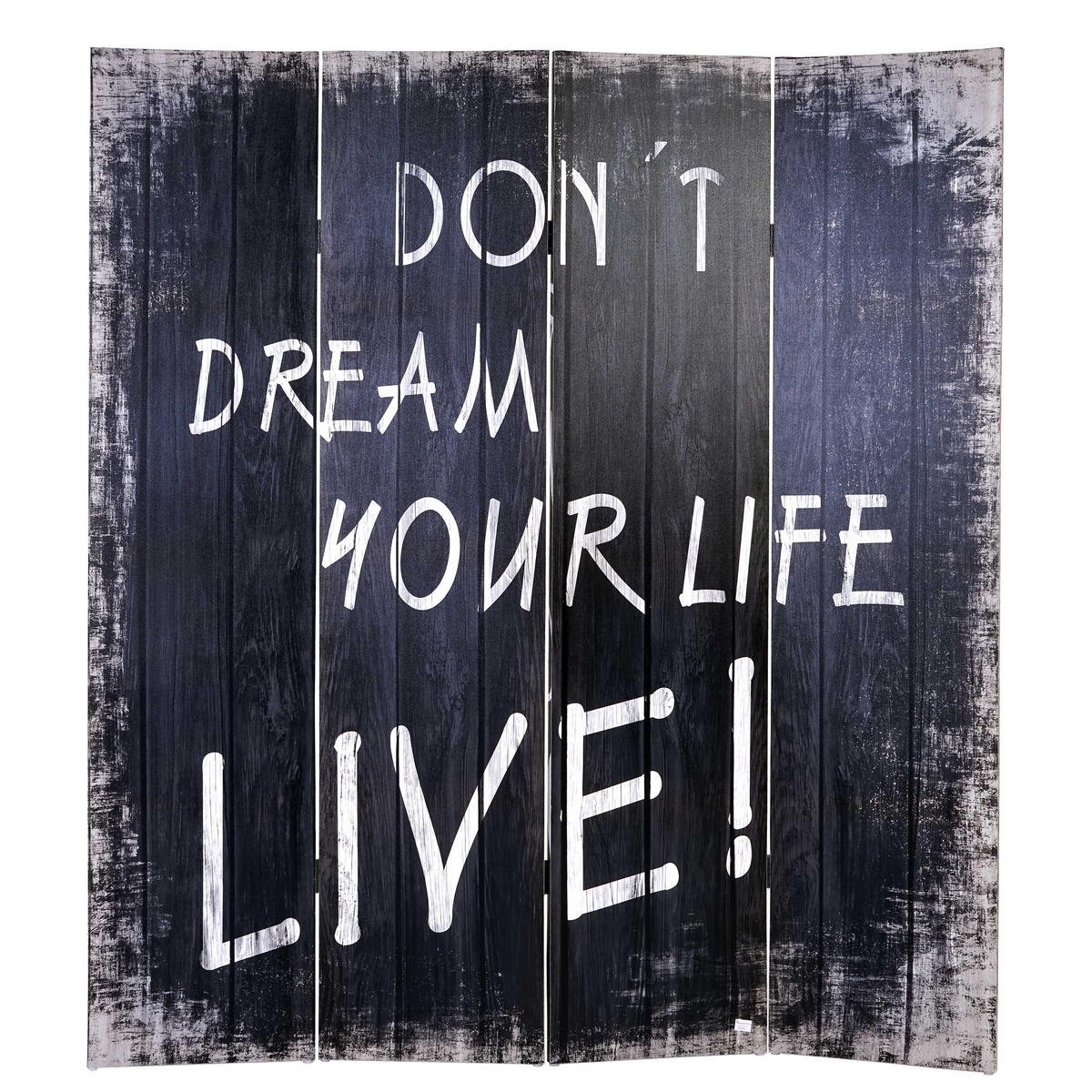 FOTO-PARAVENT RETRO Schwarz, Reinweiß - Schwarz/Weiß, Holz (160/180/2cm) - MCW