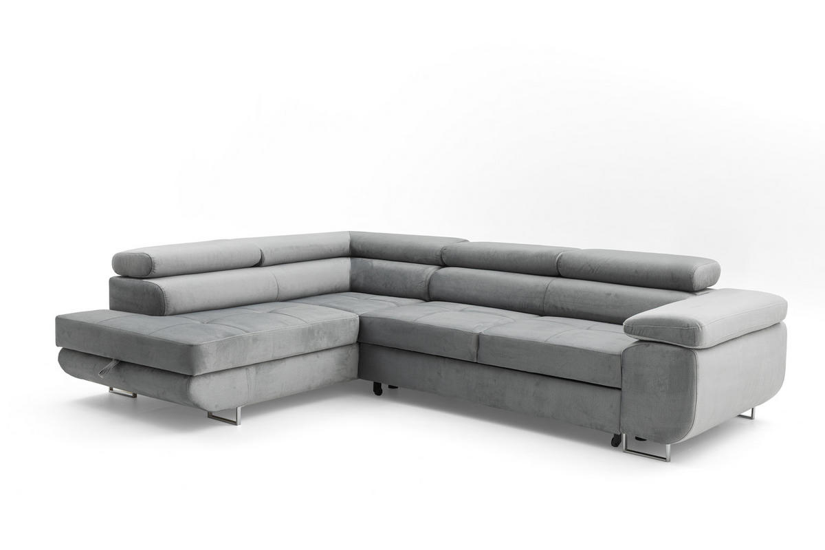 ECKSOFA WILD L Links Grau - Grau, Holz (203/274cm) - Muffo
