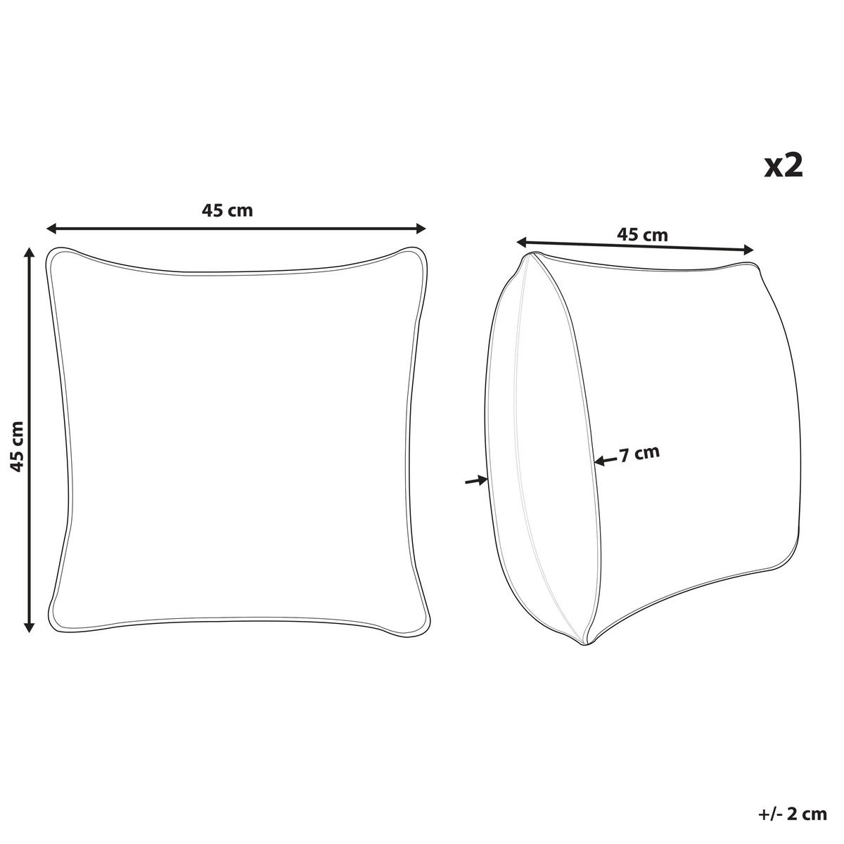 DEKOKISSEN 2er-Set Weiß 42/42 cm Lubha - Weiß, Textil (42/42cm) - Beliani