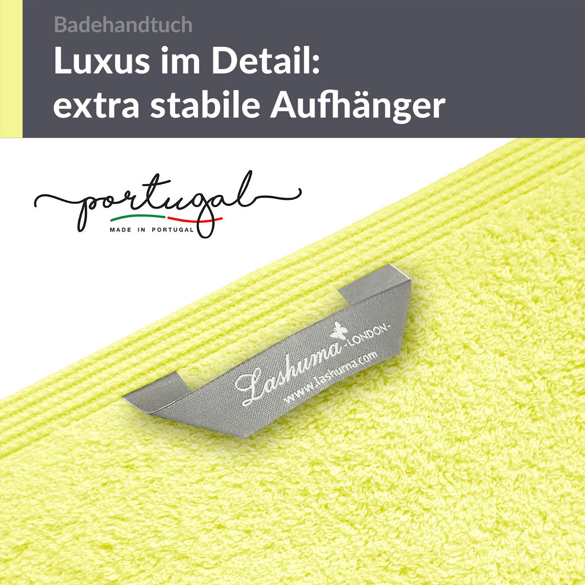 BADETUCH London Anis Grün 2er Set 100x150 - Hellgelb, Textil (100/150cm) - Lashuma