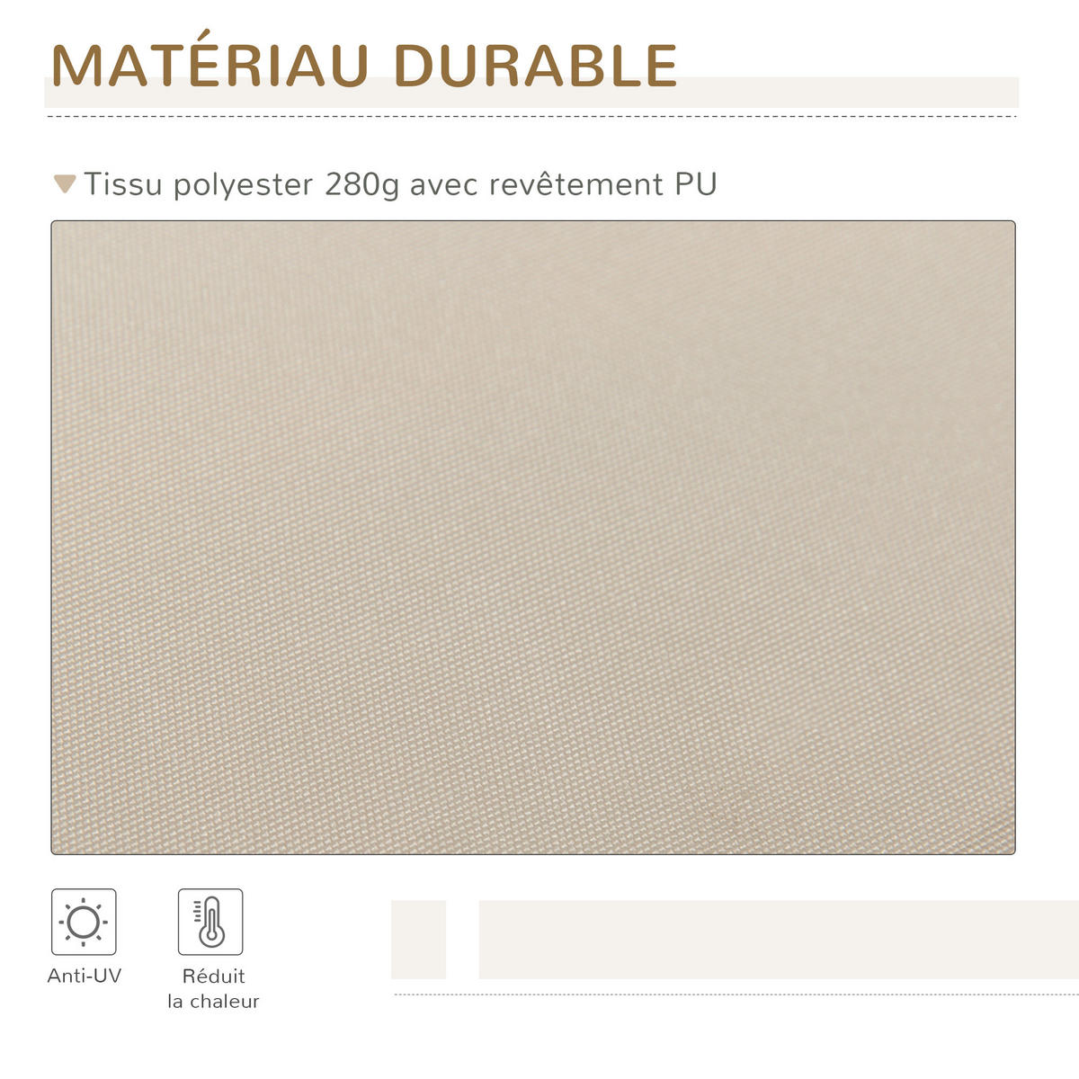 MARKISE DE-13924 manuell 395/245 cm, Winkel 45°-85°, UV-Schutz Beige - Beige, Metall (245/1/395cm) - ComfortXL