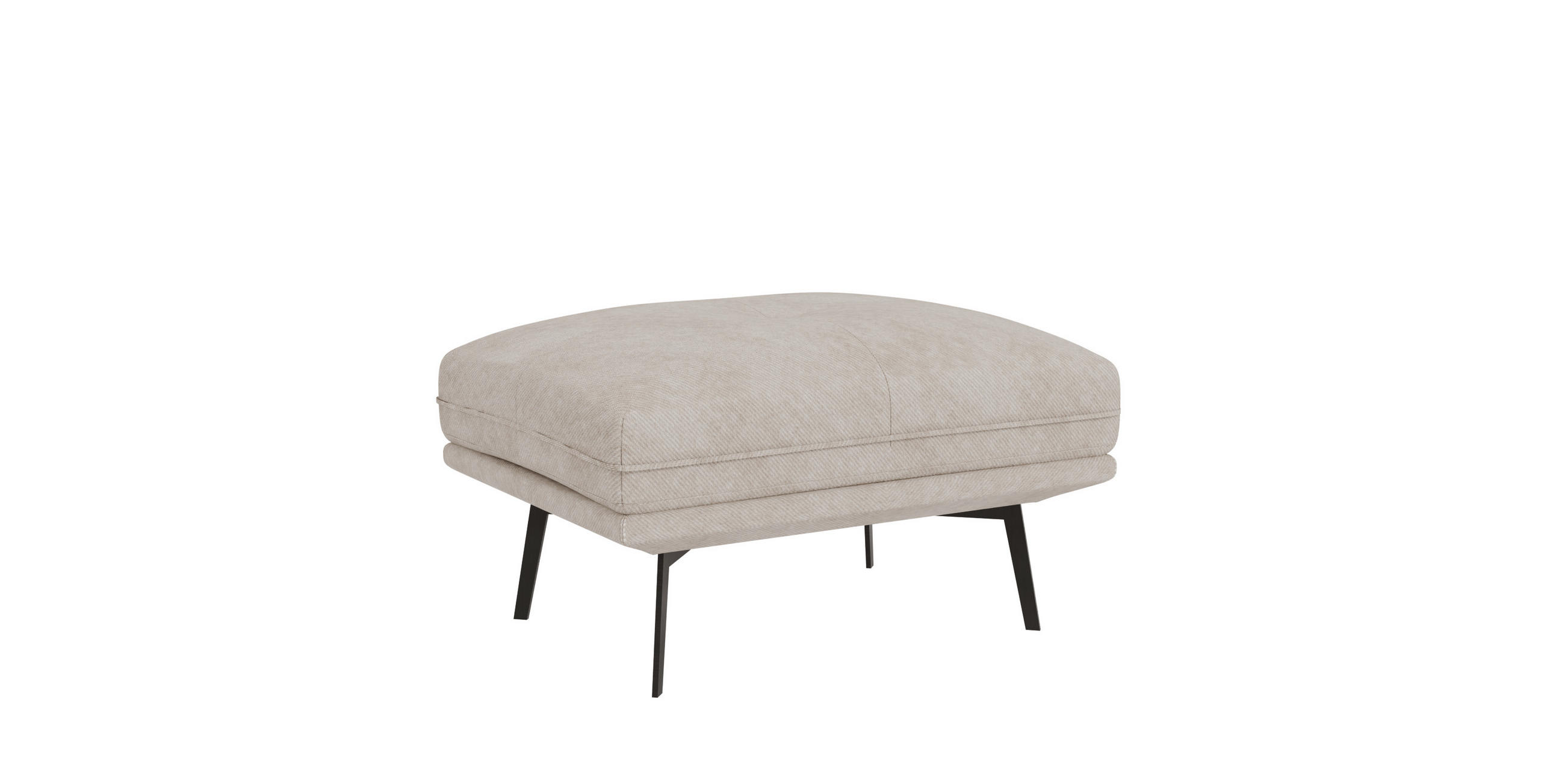 HOCKER Loris Beige Samt - Beige/Schwarz, Holz/Textil (83/47/62cm) - S-Style Möbel