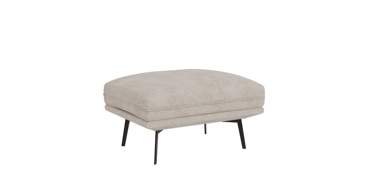 HOCKER Loris Beige Samt - Beige/Schwarz, Holz/Textil (83/47/62cm) - S-Style Möbel