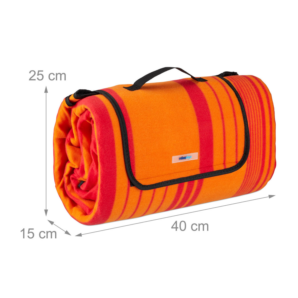 PICKNICKDECKE - Orange, Textil/Metall (200/200cm) - Relaxdays