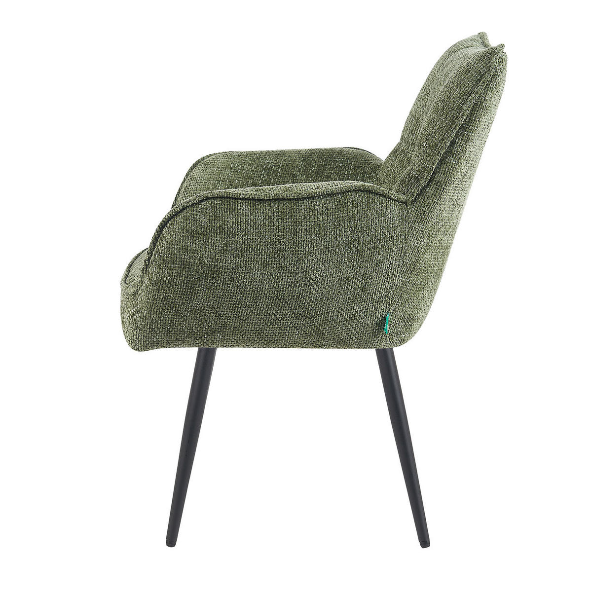 ESSZIMMERSTUHL Mika-Miro - Schwarz/Grün, Textil/Metall (59/84/66cm) - DUBI Möbel