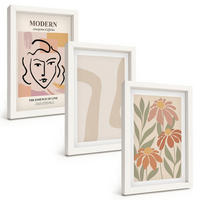 BILDER SET 3er Set - 20x30 cm Weißer Rahmen - Moderne abstrakte Frau - Weiß, Kunststoff (20/30cm) - TULUP