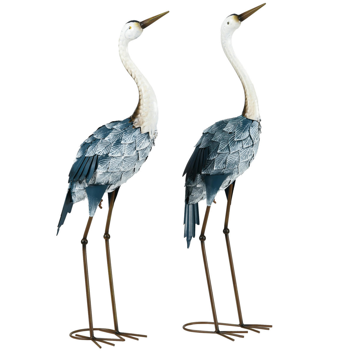 KRANFIGUREN 2er-Set DE-13765 wetterfest aus Stahl - Blau, Metall (15/74/26cm) - ComfortXL