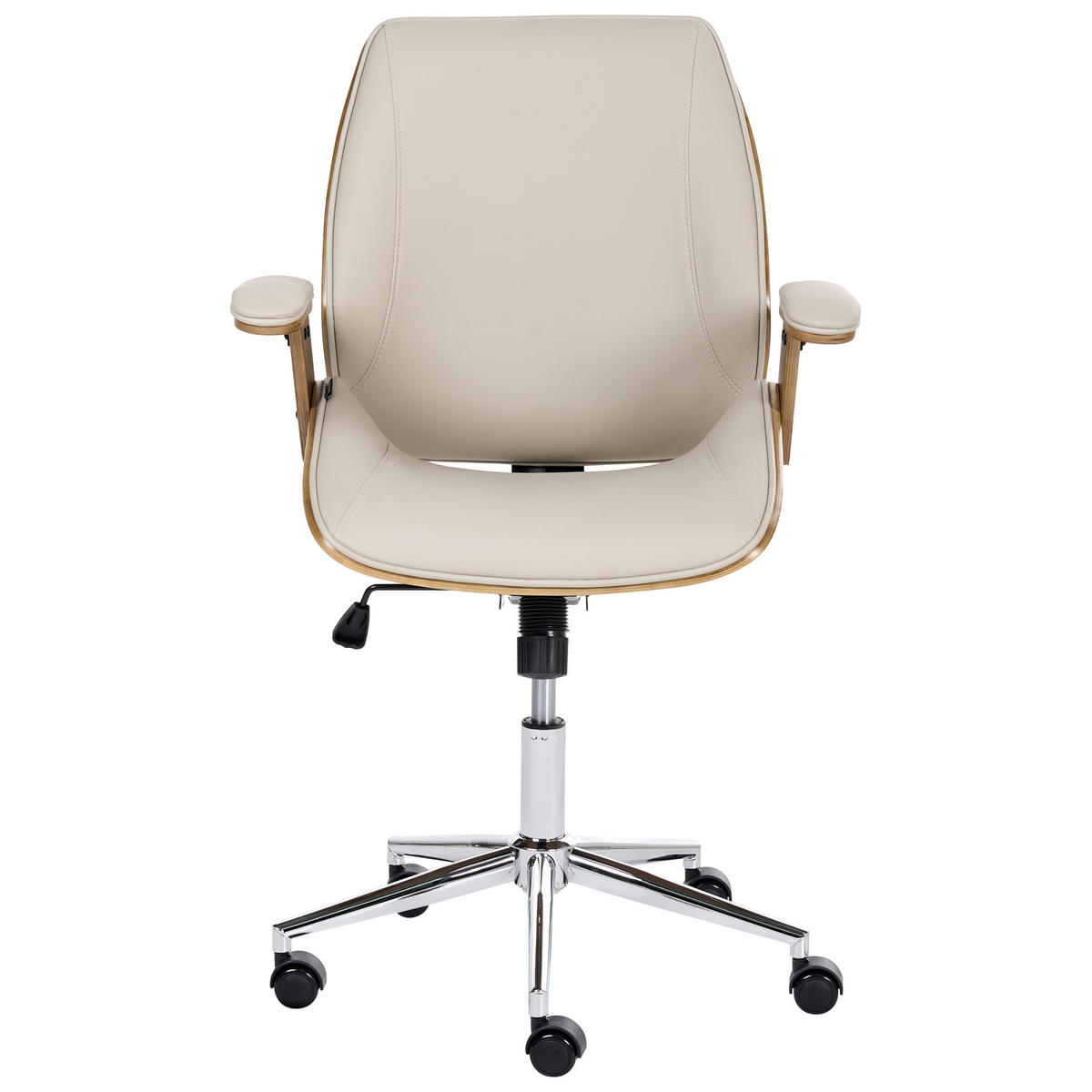 BÜROSTUHL Kunstleder Taupe Bendra - Taupe, Kunststoff (61/98/58cm) - Beliani