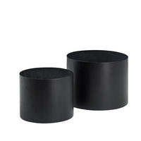 COUCHTISCH-SET 48/48/38 und 38/38/32 cm, 2-teilig aus MDF, platzsparend nestbar, Schwarz - Schwarz, Holzwerkstoff (48/48/38cm) - Redom
