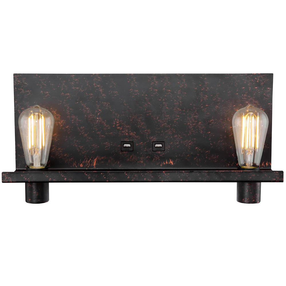 WANDLEUCHTE BAYUDA Schwarz Gold - Schwarz, Metall (48/26/15cm) - Globo Lighting