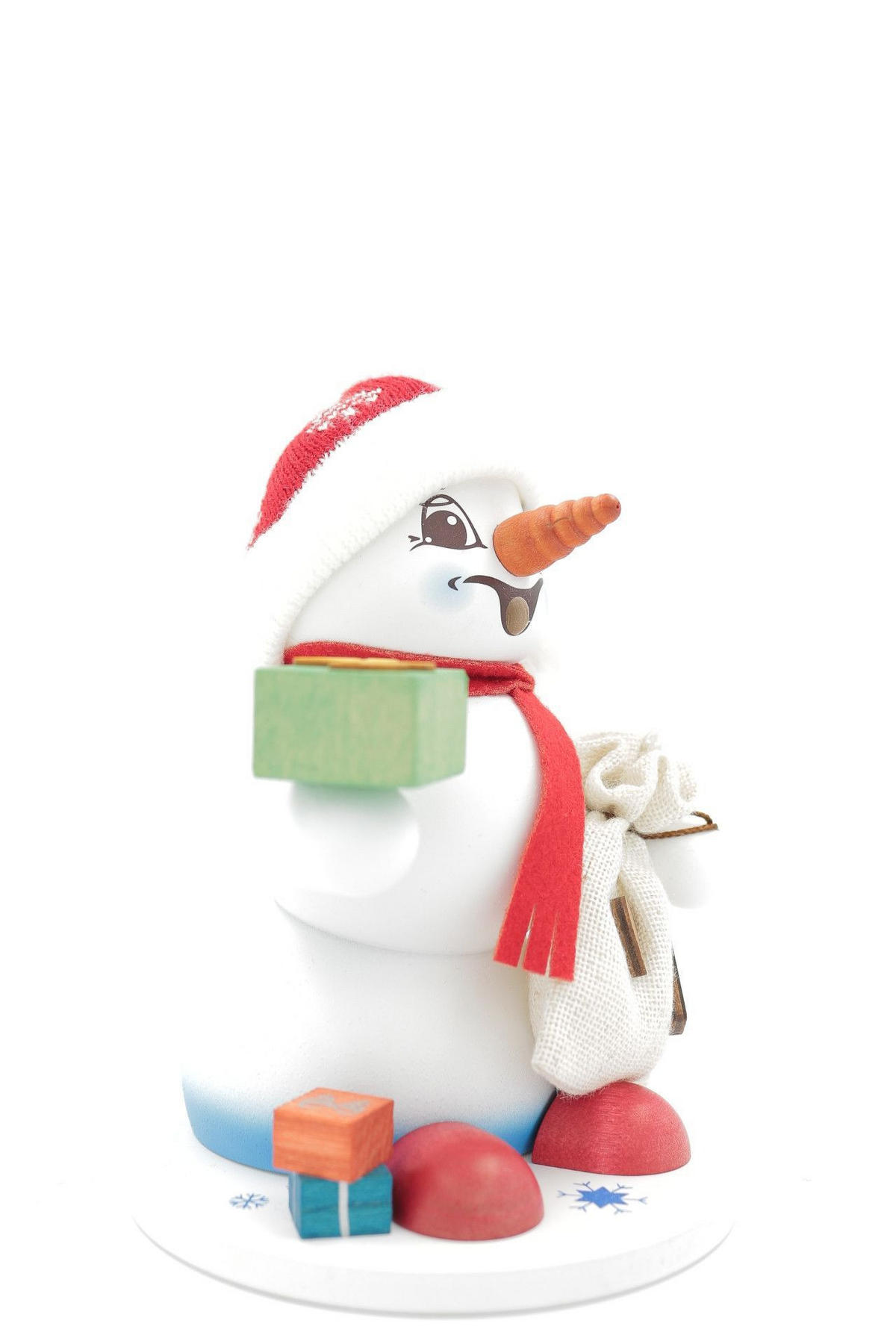 RAUCHFIGUR Schneemann Weiß Weihnachtsmann 19 cm - Multicolor, Holz (15/19/0.1cm)