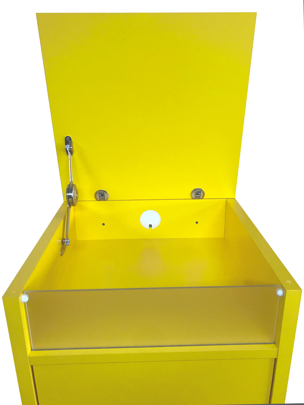 KOMMODE Eyecatcher farbige Schubkastenkommode mit Klappdeckel und Ablagefach - Gelb, Holzwerkstoff (40/110/39cm) - Aileenstore
